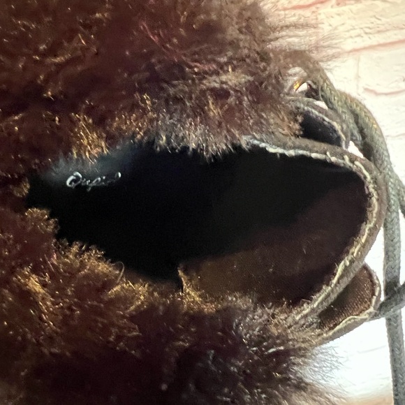 Qupid Lace-up Faux Fur Suede Booties - Picture 5 of 6